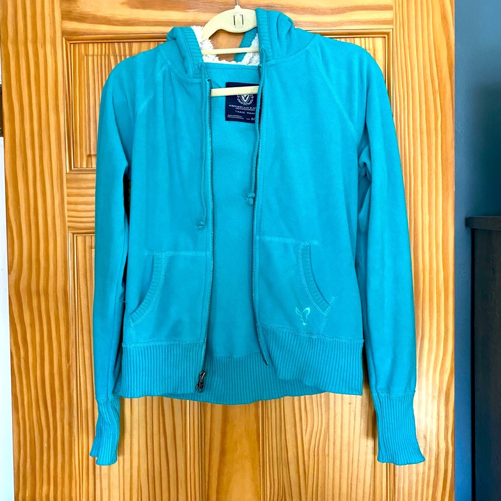 Fleece zip up with Sherpa lined hoodie